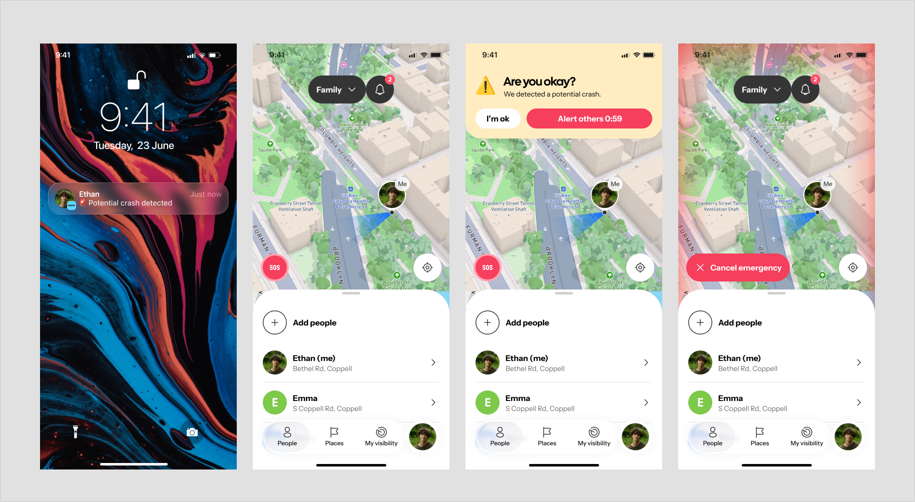 Auto crash detection with I Am Fine button | Image by HeyPolo - Have a young driver? HeyPolo app is here to help you teach and give you peace of mind