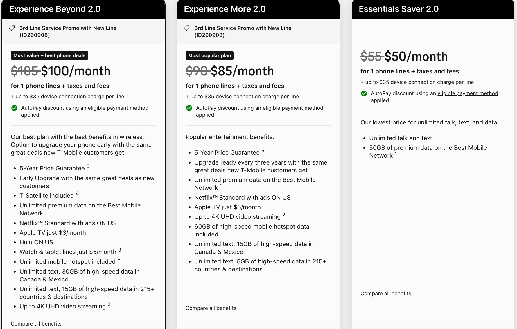 t-mobile T-Mix picks plans