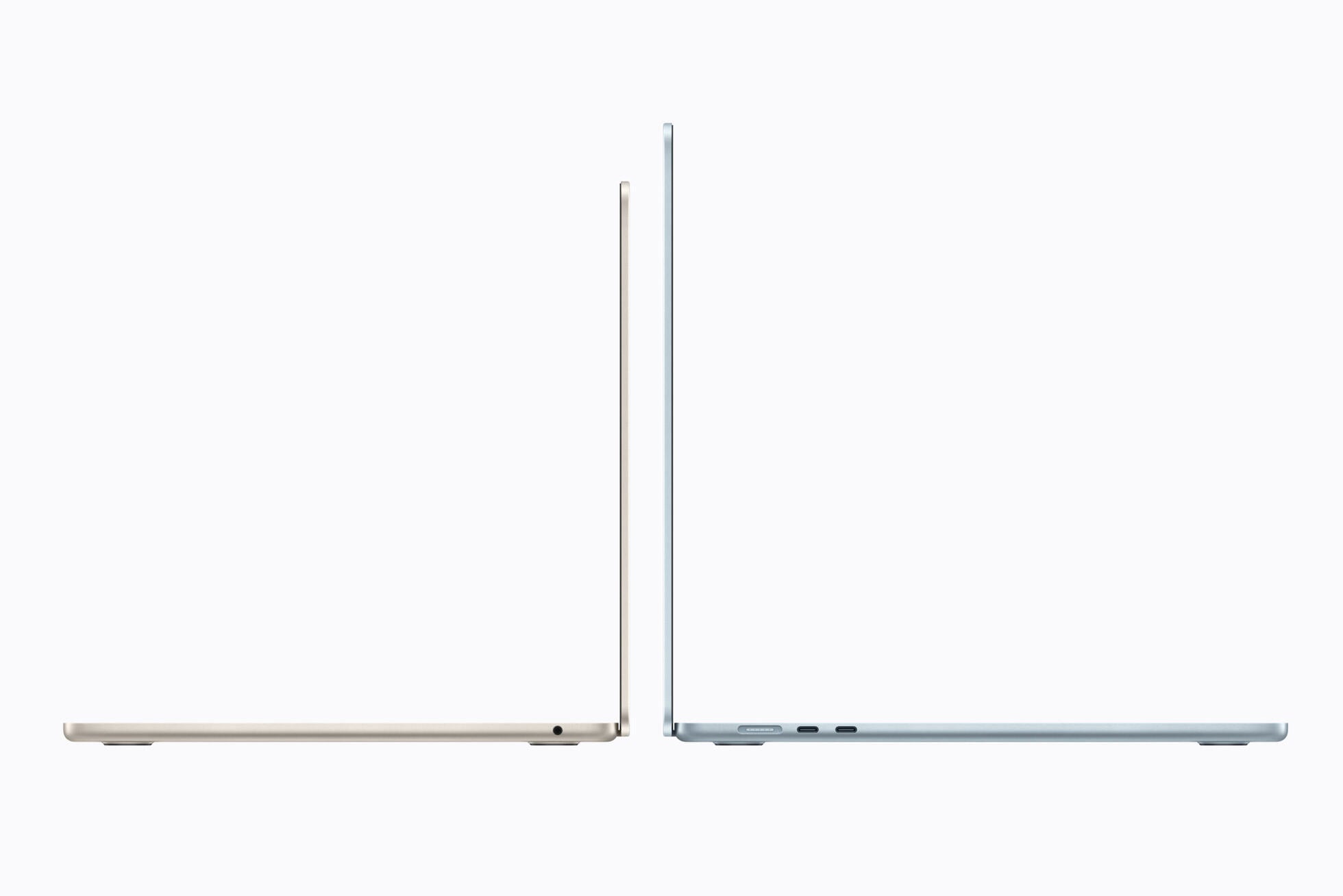 MacBook Air 13-inch and 15-inch side by side in profile