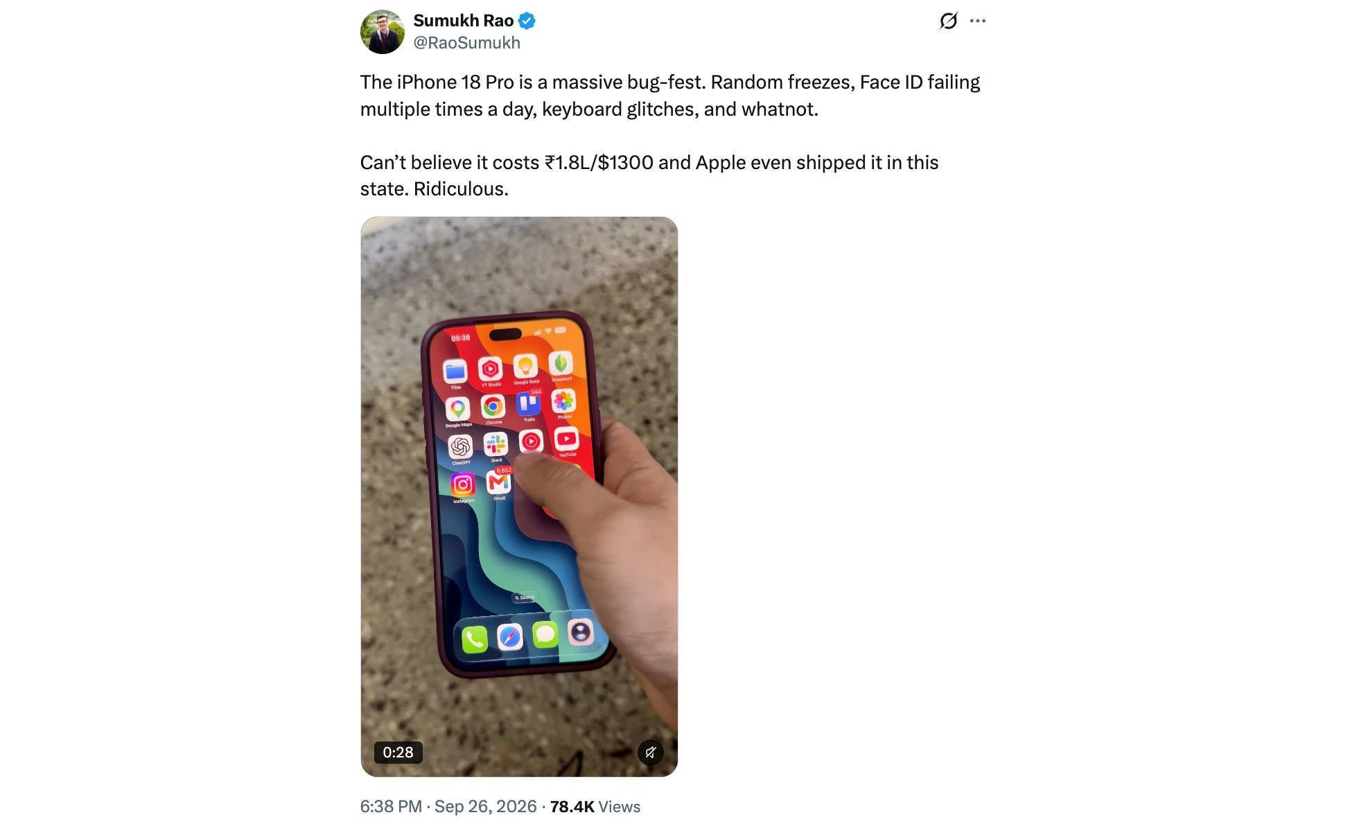 iphone 18 pro face id camera discoloration cellular speaker issues