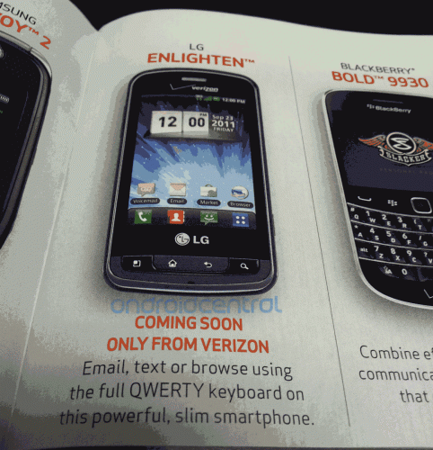 The LG Enlighten shows up in Verizon's product guide - LG Enlighten makes appearance in Verizon's product guide