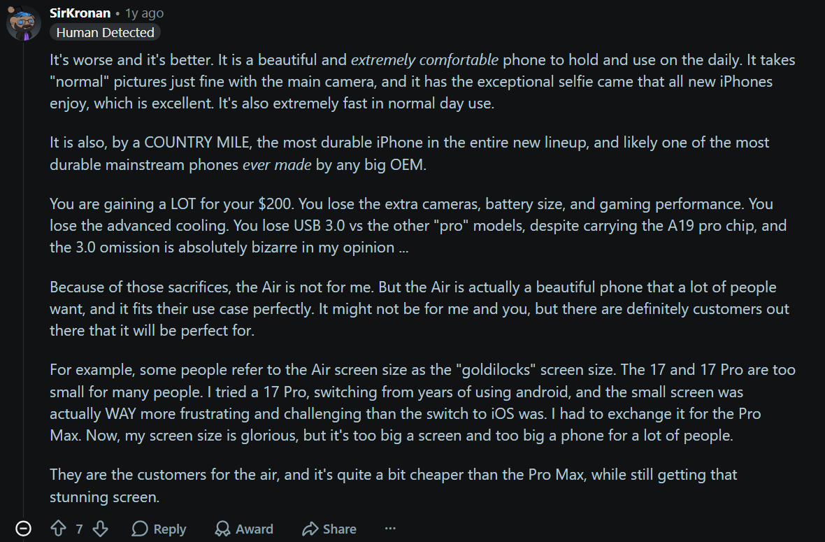 iPhone Air user review