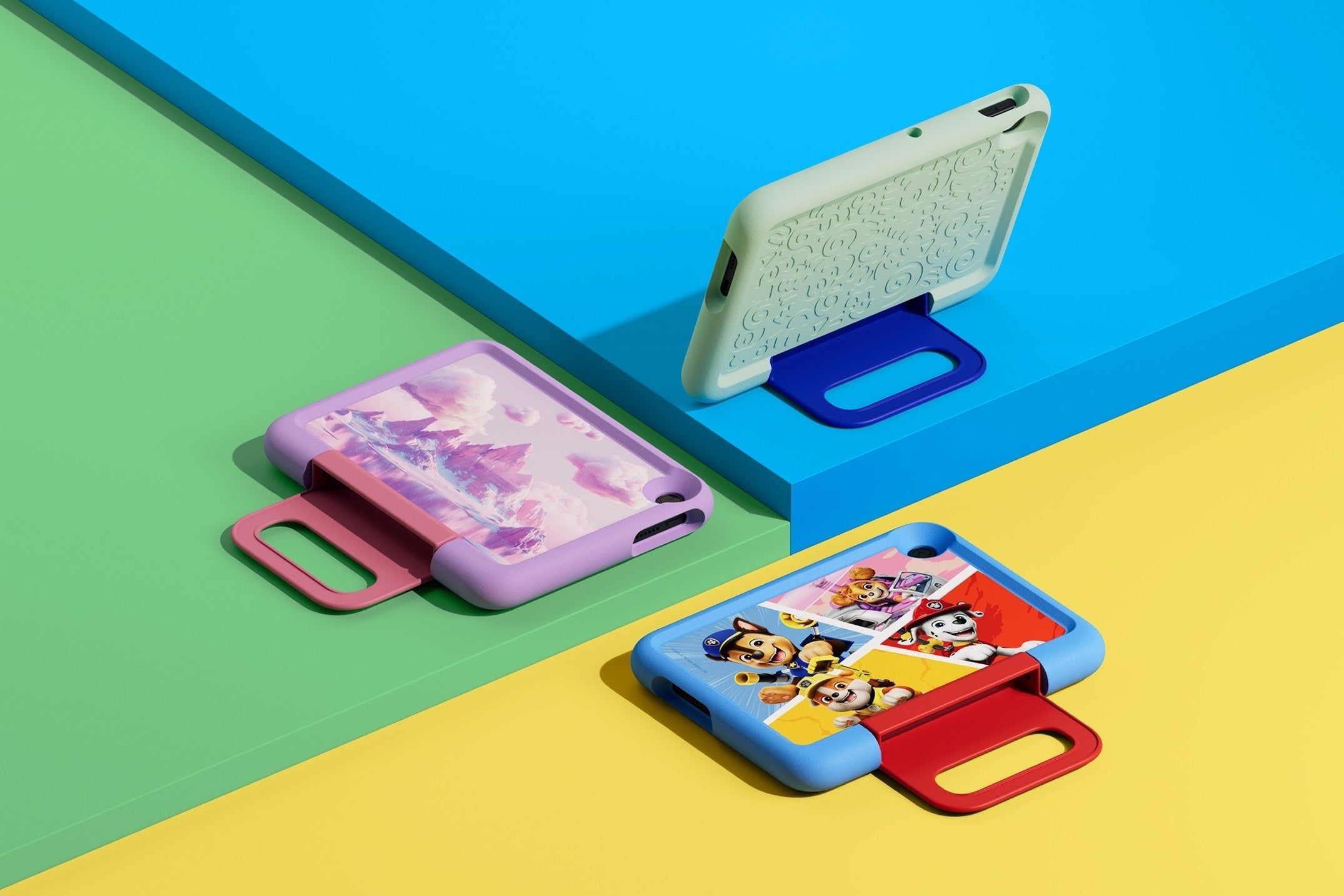 Amazon Kids Tablets in soft bumper cases with handles
