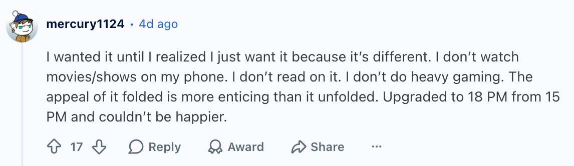 Some redditors decided against buying an iPhone Duo. | Image by Reddit (screenshot - Foldable iPhone sales are reportedly going to be riddled with problems