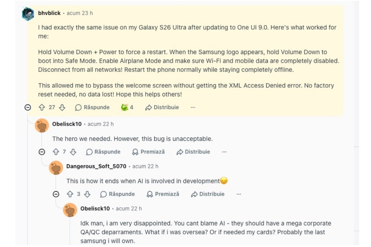 One UI 9 bug description and workaround
