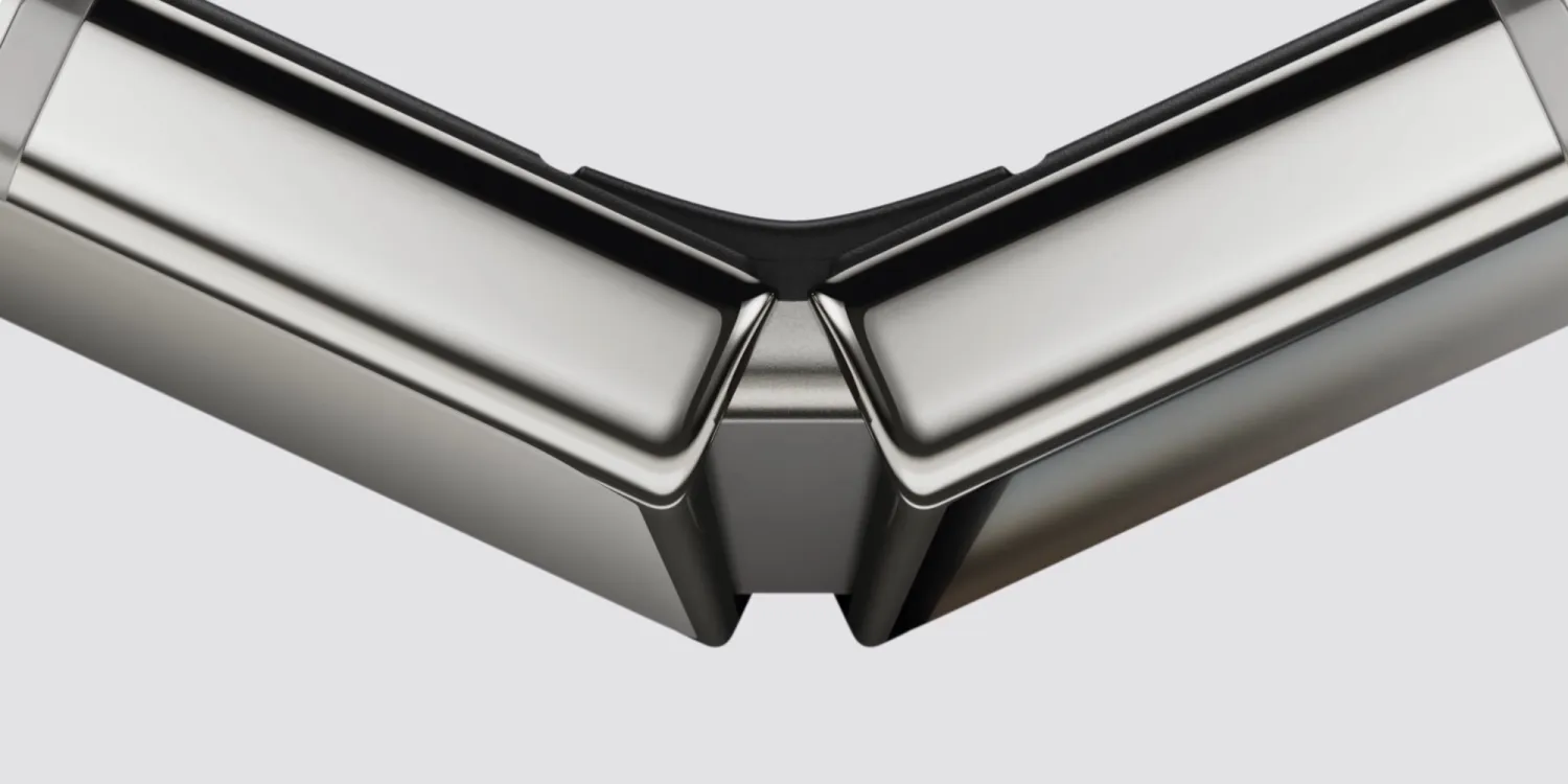 Closeup of the iPhone Duo's hinge. | Image by Apple - The iPhone Duo has a secret feature inside its hinge &mdash; and it changes everything