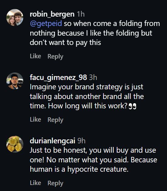 Some of the comments under Carl Pei's post. | Image by Instagram - The iPhone Duo is NOT a waste of money. Carl Pei is wrong!