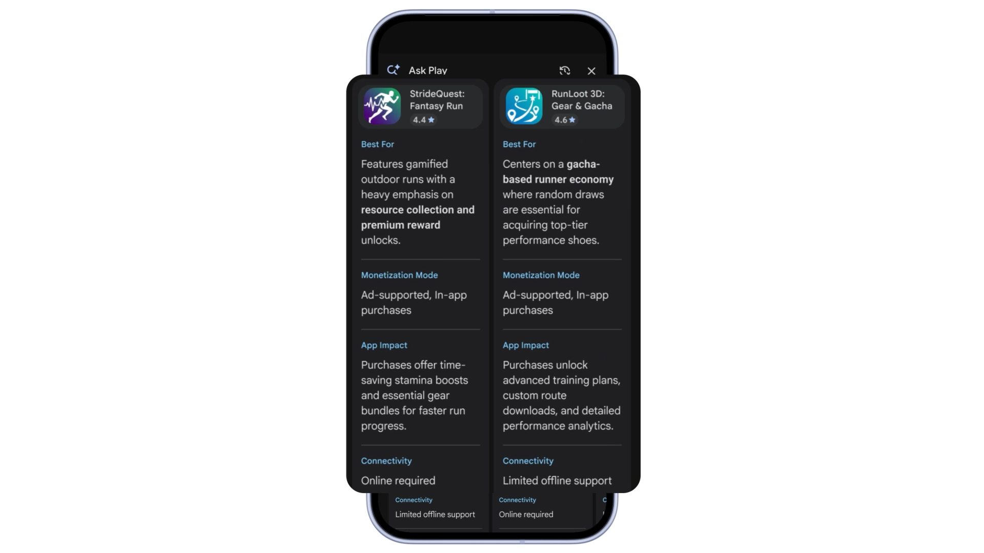 Ask Play can help you compare apps. | Image by Google - Google Play Store makes app and games discovery easier than ever