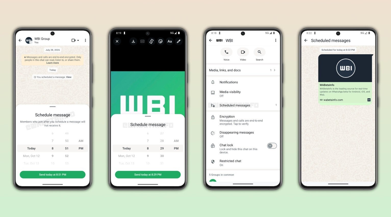 Schedule messaging feature in WhatsApp.