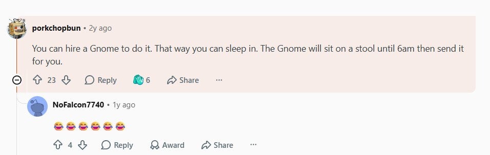 Comment about message scheduling missing in WhatsApp.