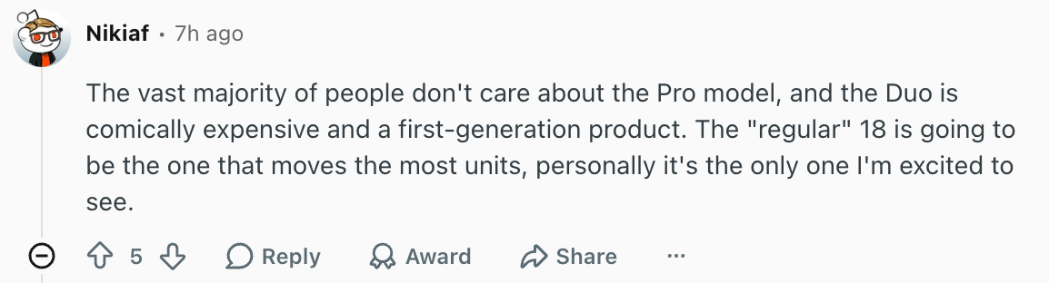 Some redditors expect the iPhone 18 to be a success. | Image by Reddit (screenshot - Apple is reportedly preparing for very strong iPhone 18 demand
