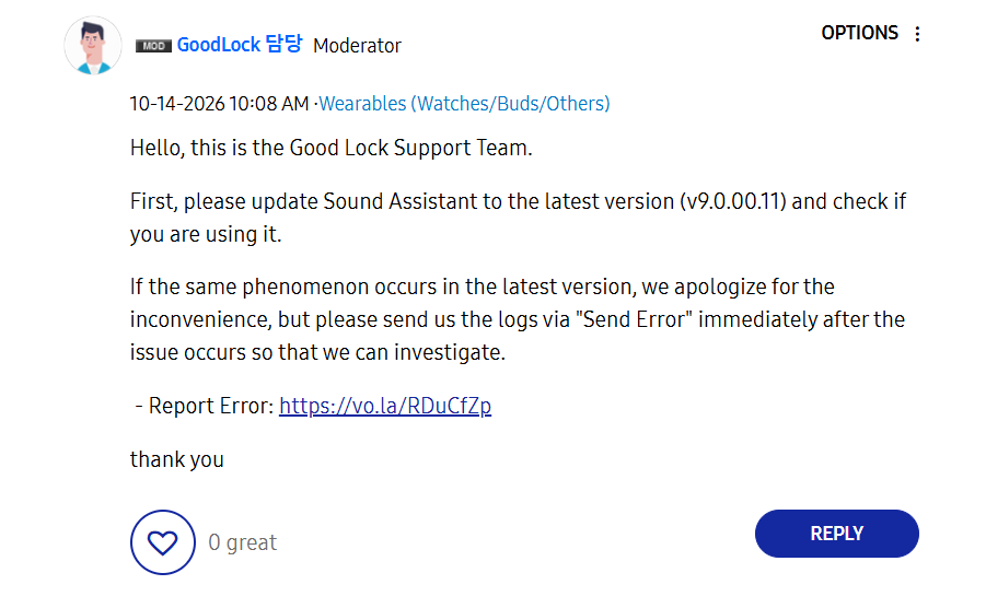 Samsung's support team may already have a solution. | Image by Samsung - Using One UI 9? Here's another bug you should know about