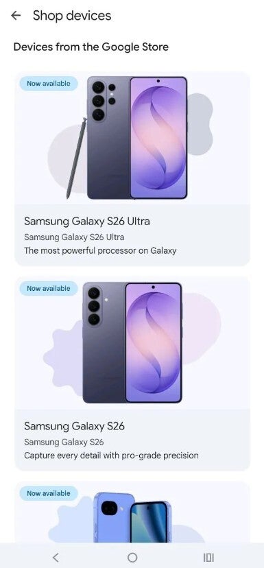 Shop devices section in the Google Play Store.