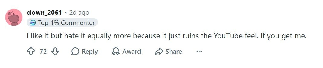 Comment about  YouTube Comments supporting GIFs.