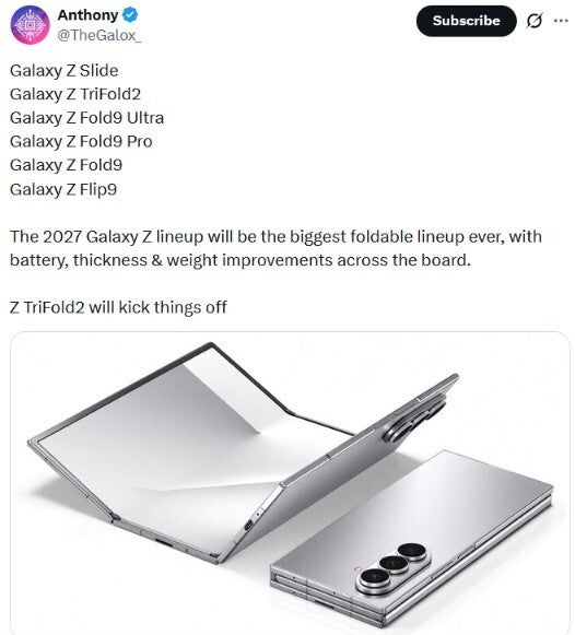 Samsung tipped to double the number of Galaxy Z models next year.