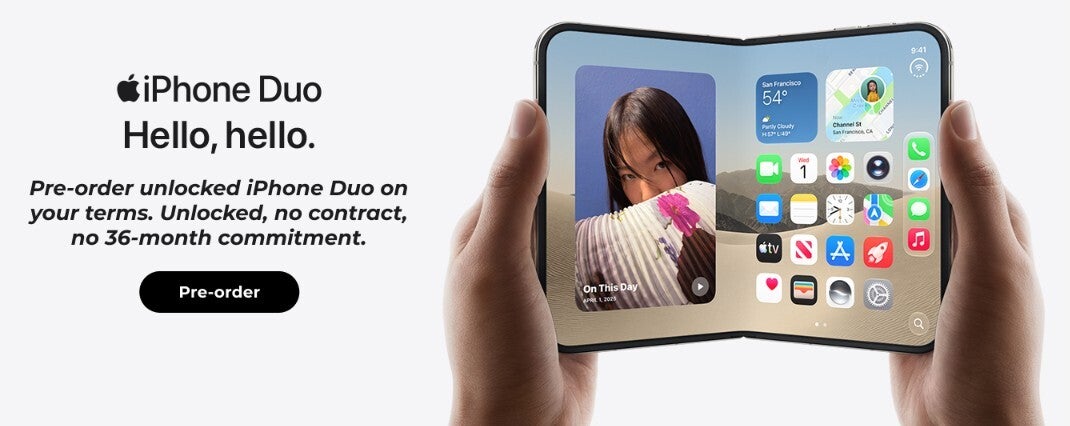 Promo for iPhone Duo pre-orders.