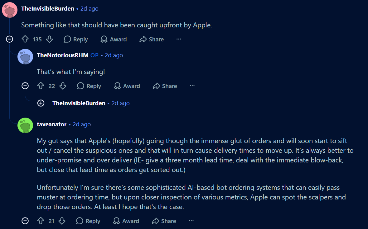 Apple should have done more to prevent iPhone Duo scalping. | Image by Reddit - Apple scrambles after iPhone Duo launch falls short but I fear it&rsquo;s not enough