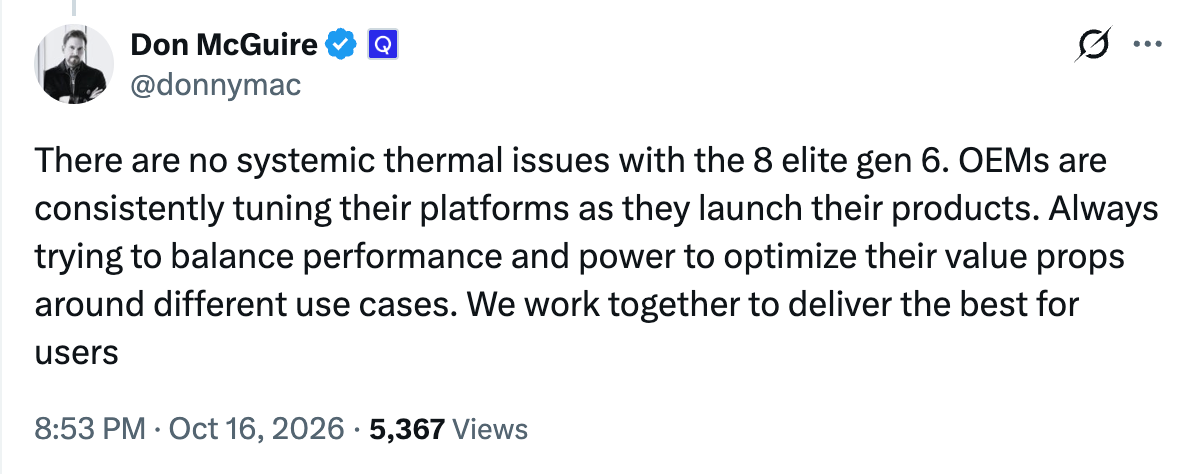s27 ultra Snapdragon 8 Elite Extreme Gen 6 overheating