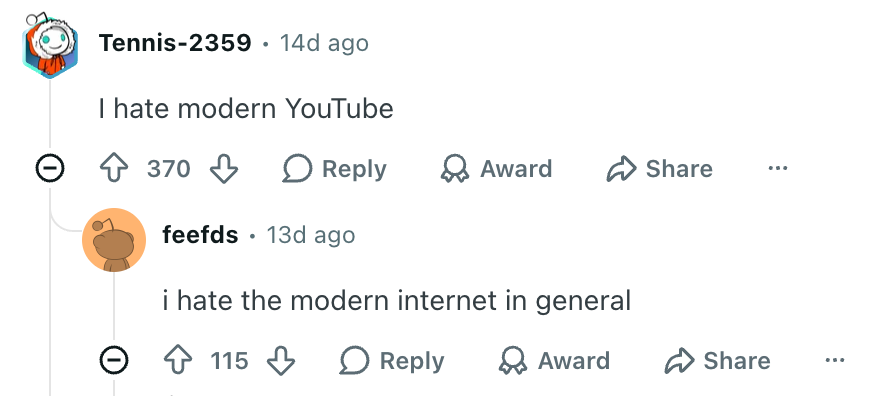 Some YouTube users were pretty dramatic about the change. | Image by Reddit (screenshot - YouTube could make disliking videos even more difficult