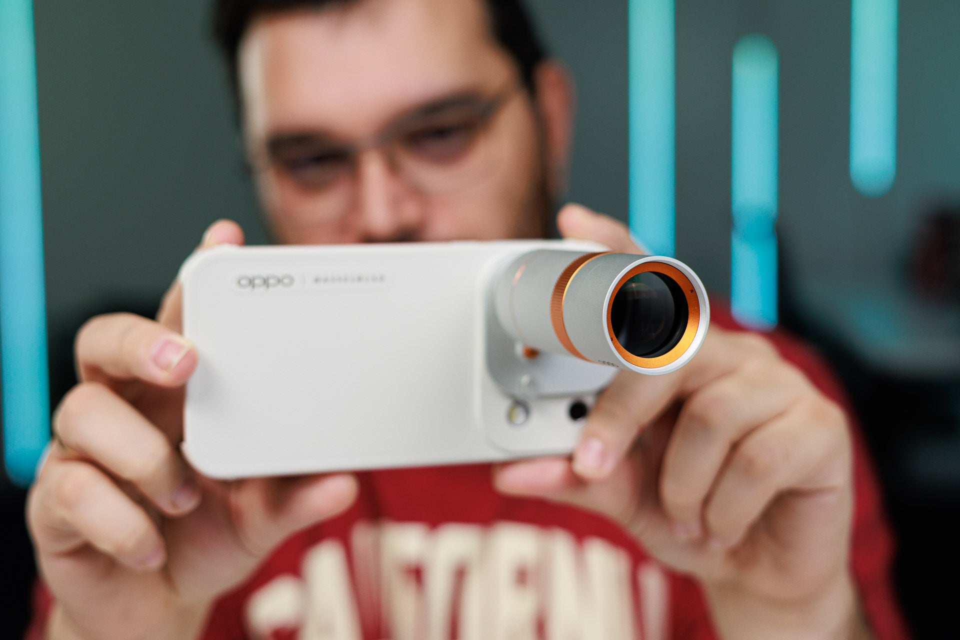 Not pocket-friendly. | Image by PhoneArena - True 10X optical zoom is back: Oppo's insane teleconverter kit is peak hardware you don't need