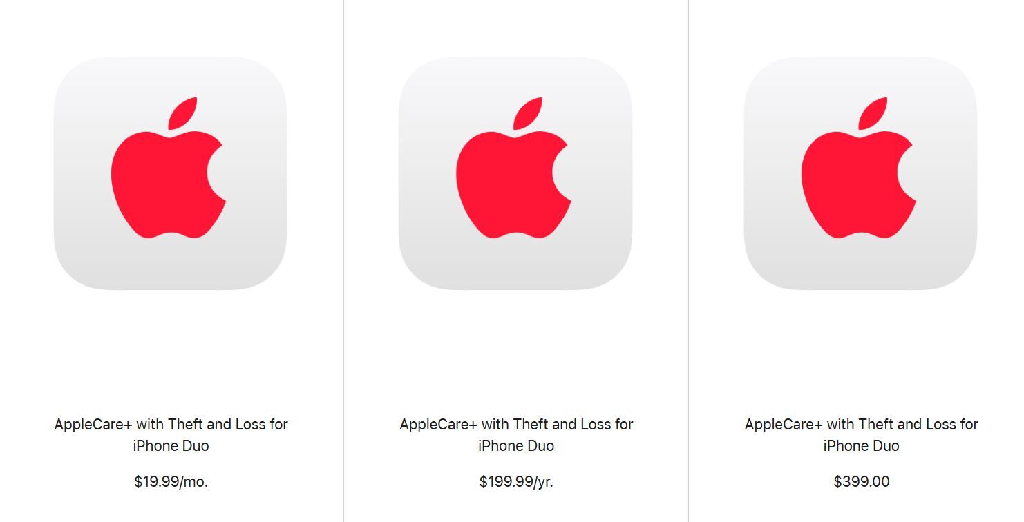 Getting AppleCare Plus is almost mandatory with the iPhone Duo at this point. | Image by Apple - You shouldn't buy the iPhone Duo without AppleCare Plus &mdash; here's why
