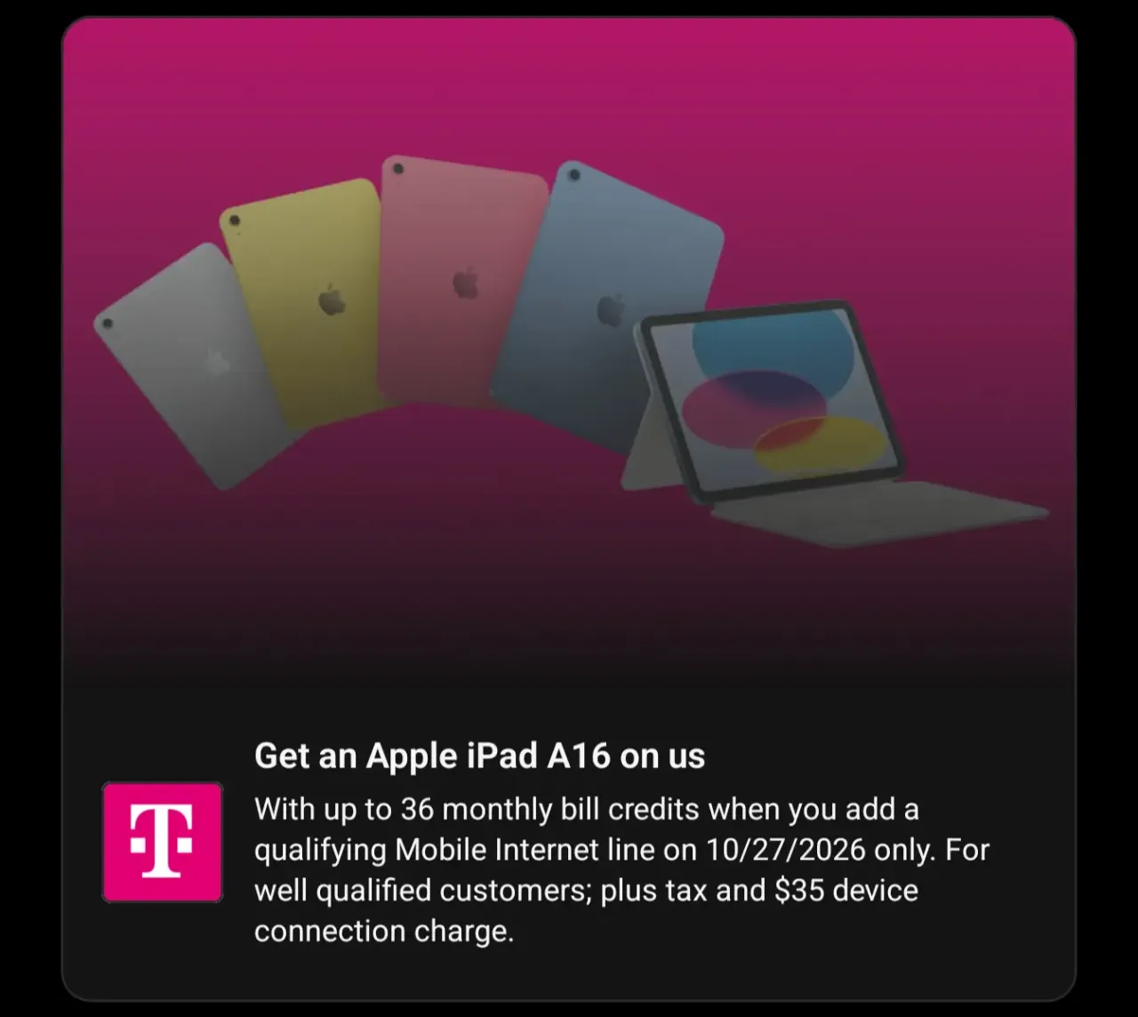 t-mobile tuesdays free ipad 11