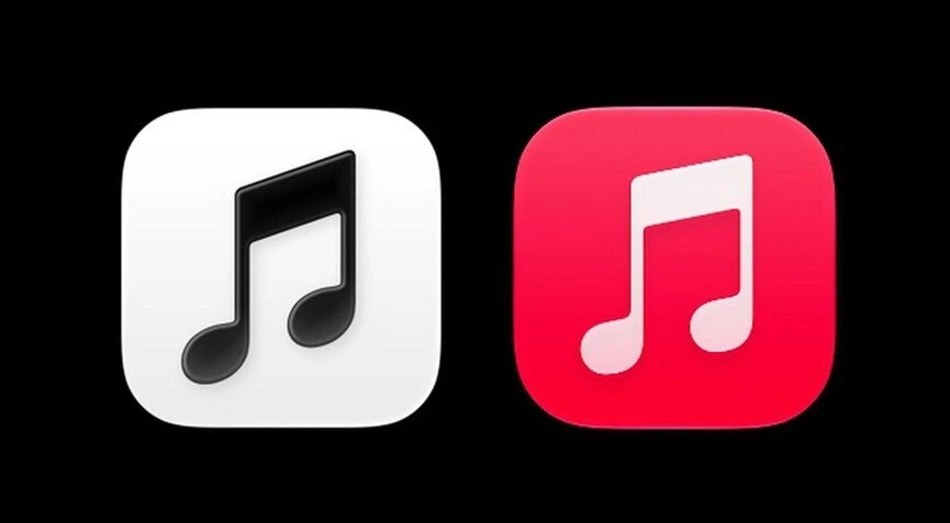 The new and old Apple Music app icons.