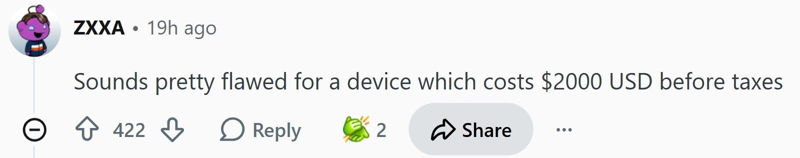 Comment about iPhone Duo insane price.