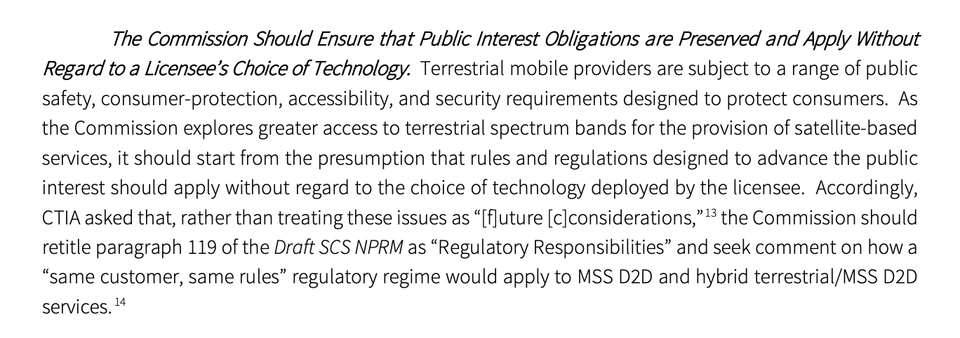 at&amp;amp;T t-mobile verizon spacex ctia