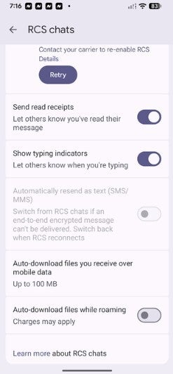 The new look Settings page for the Google Messages app. | Image by PhoneArena - Google Messages update leaves the app looking cleaner