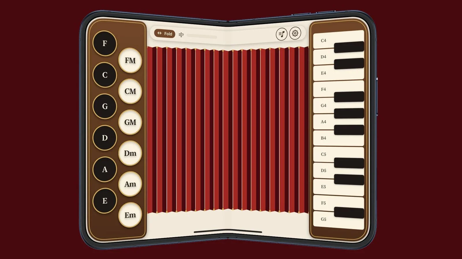 Not the healthiest way to test the hinge, but hey, it's fun! | Image by Fold Accordion - The best iPhone Duo apps and games — turn your phone into a toaster, Mac computer, or Nintendo DS console
