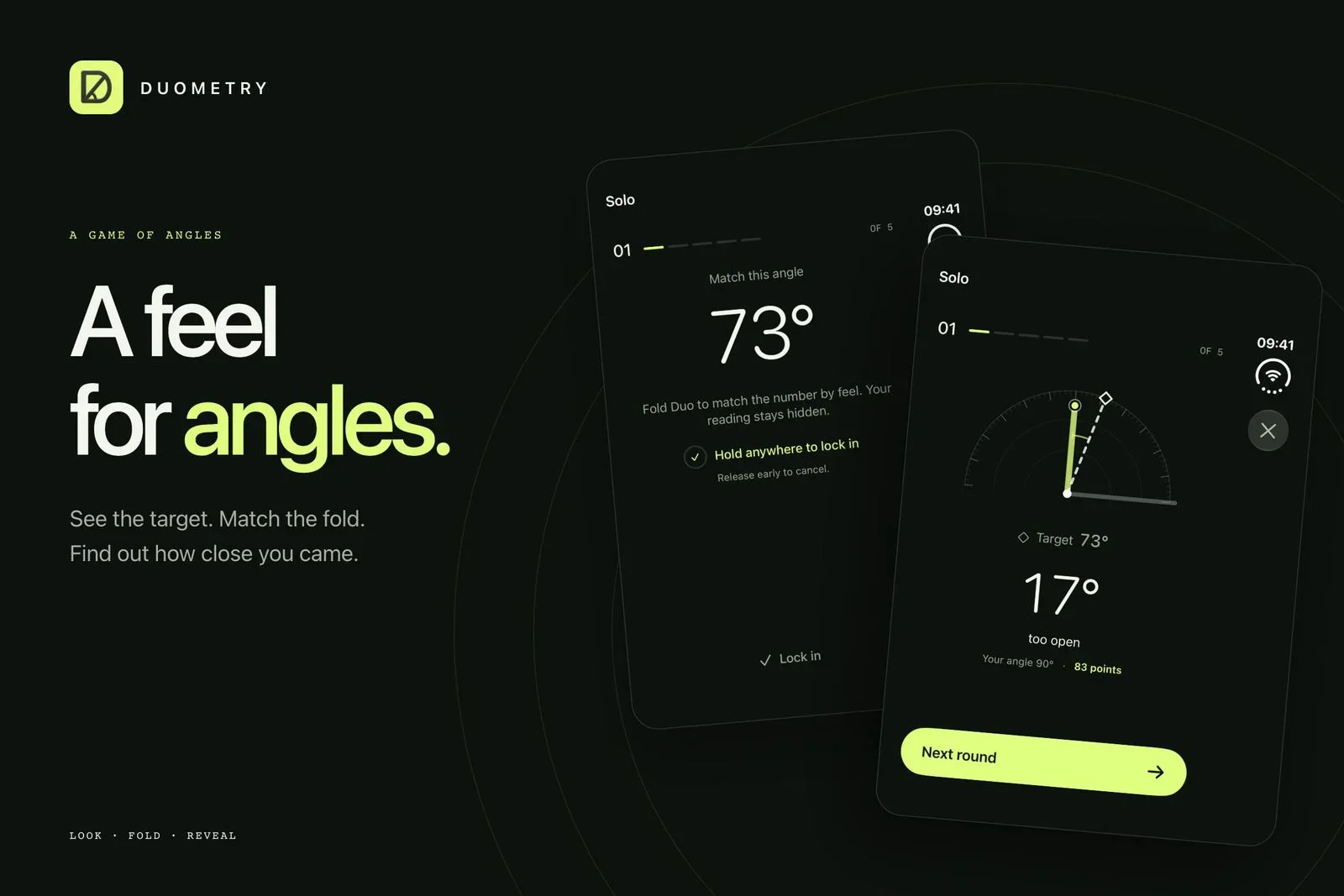 Perfect your feel for angles with Duometry. | Image by Duometry - The best iPhone Duo apps and games — turn your phone into a toaster, Mac computer, or Nintendo DS console