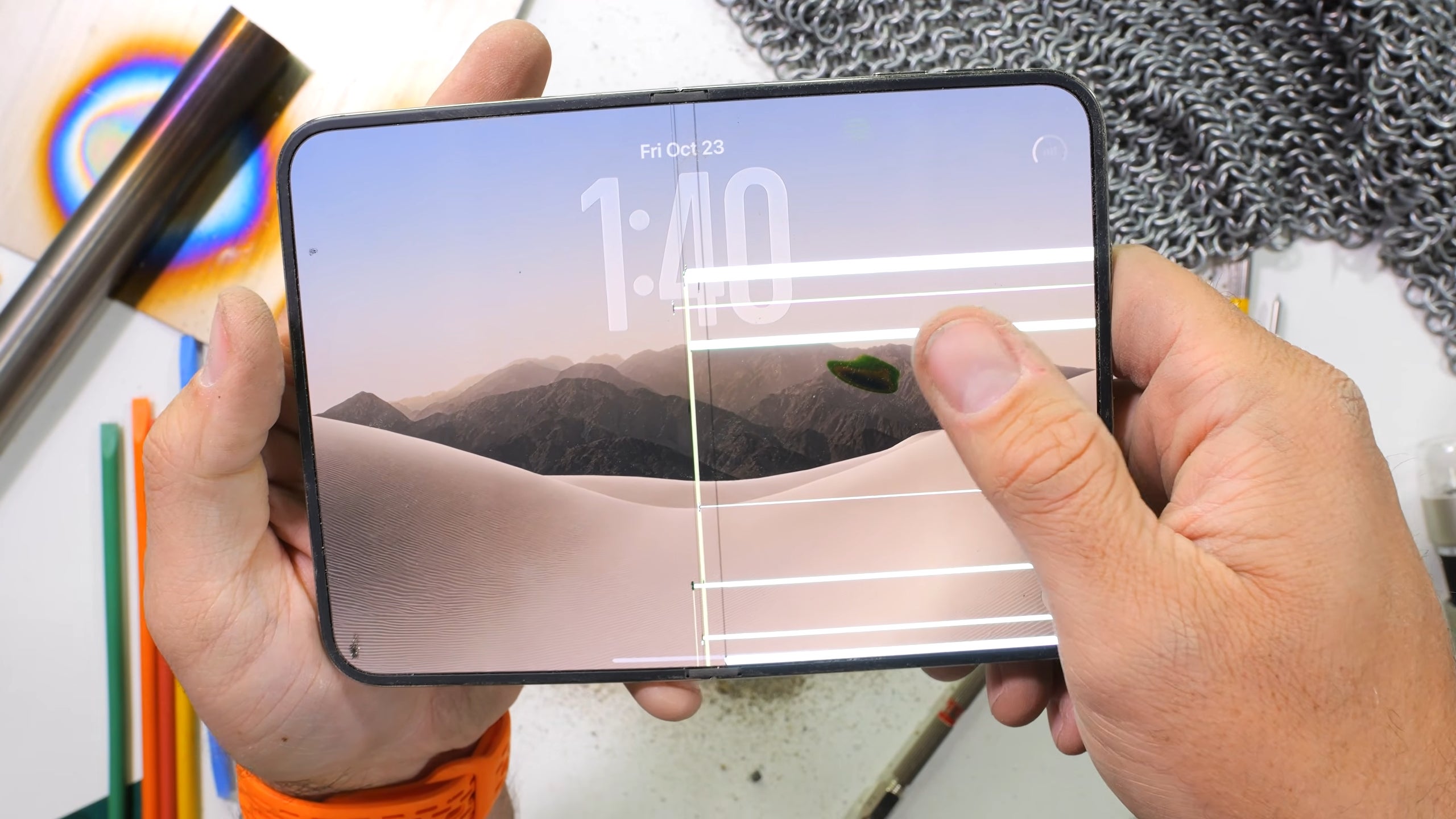 Broken and cracked iPhone Duo