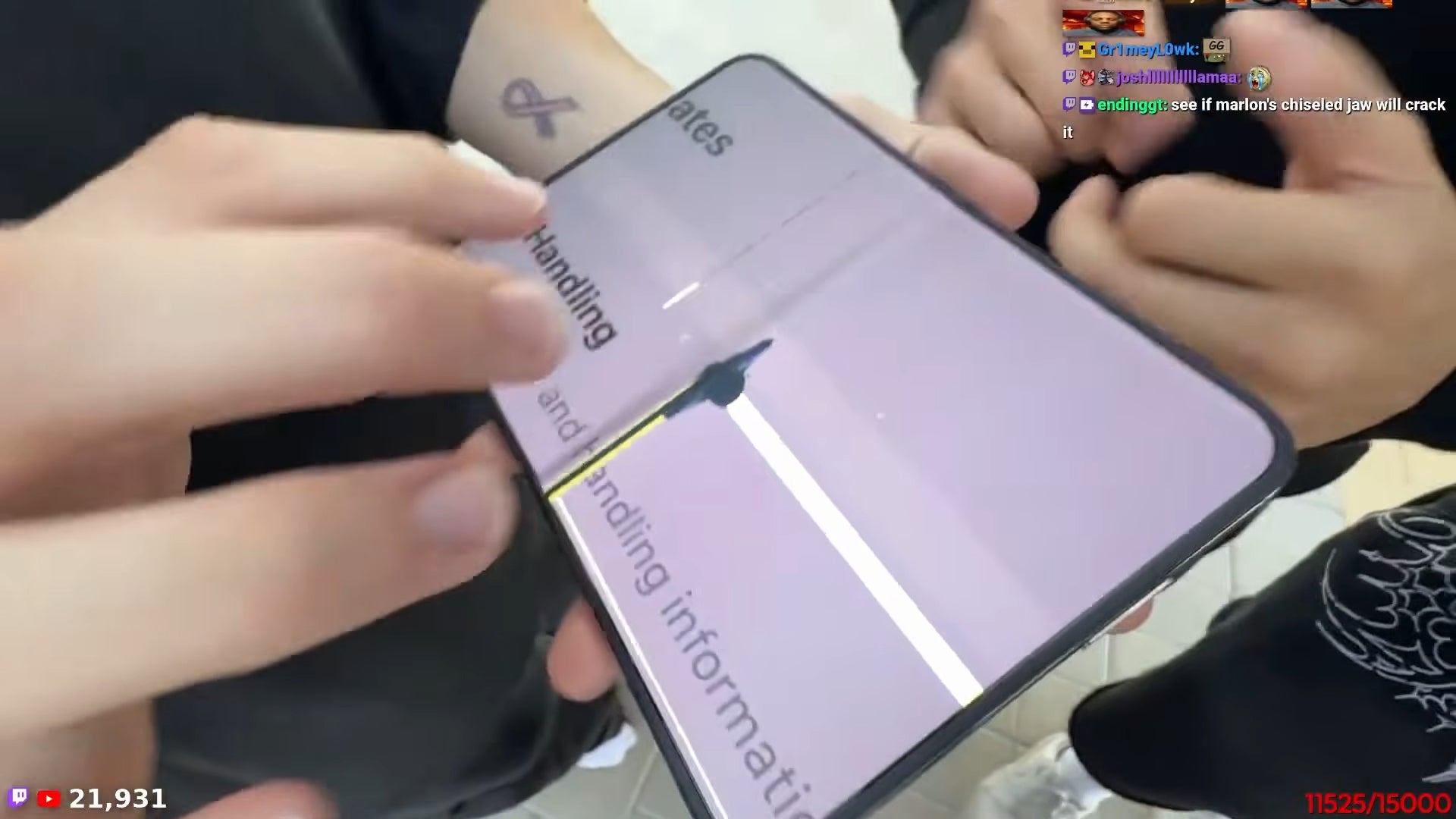 Broken and cracked iPhone Duo