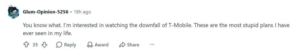 Comment about T-Mix plan.
