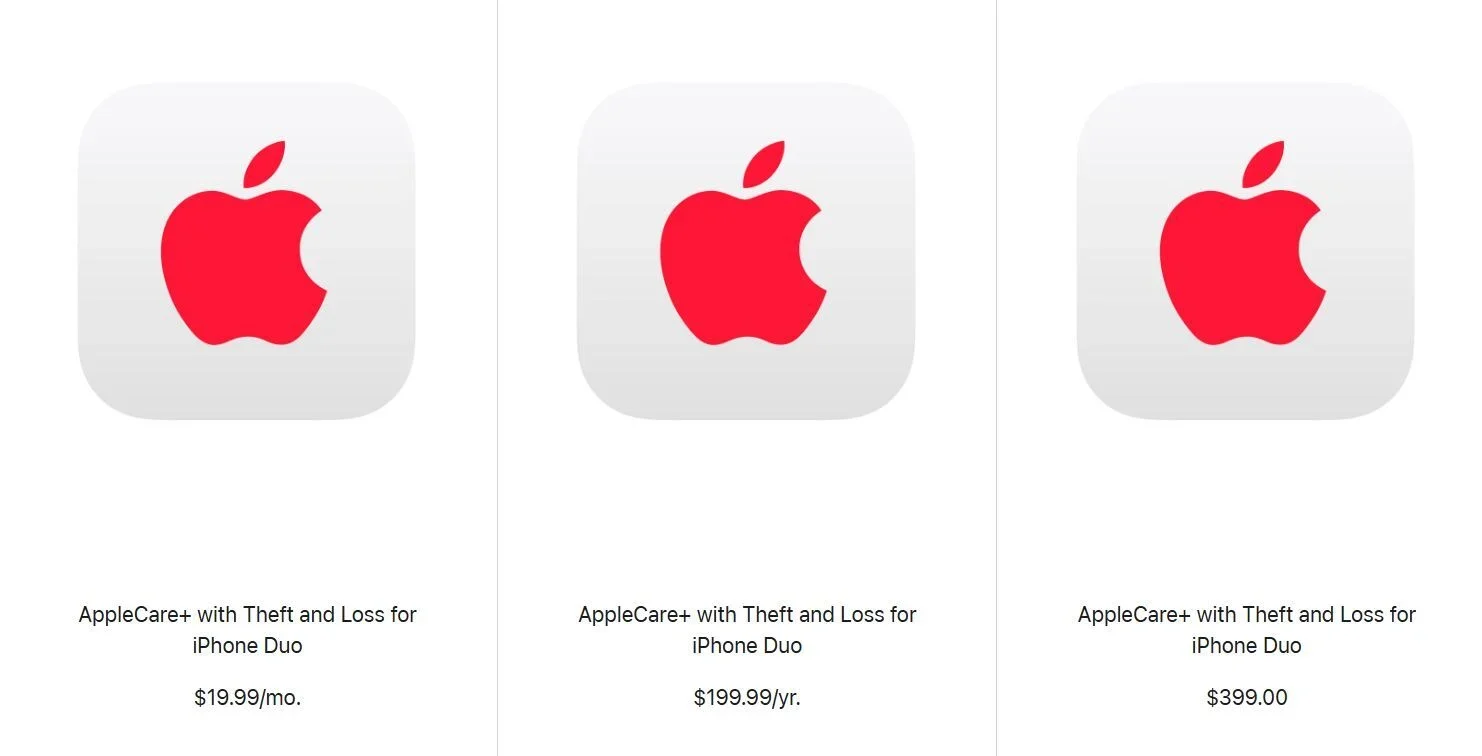 Getting AppleCare Plus is almost mandatory with the iPhone Duo at this point. | Image by Apple - The one add-on every iPhone Duo buyer needs to get