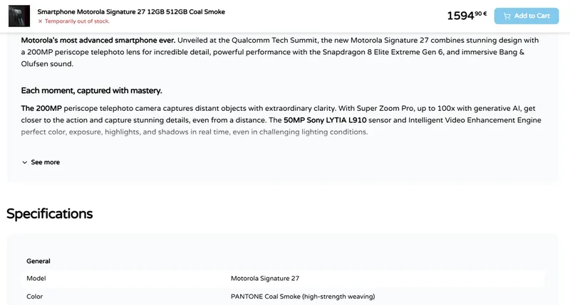 Motorola Signature 27 features an eye-watering price tag.