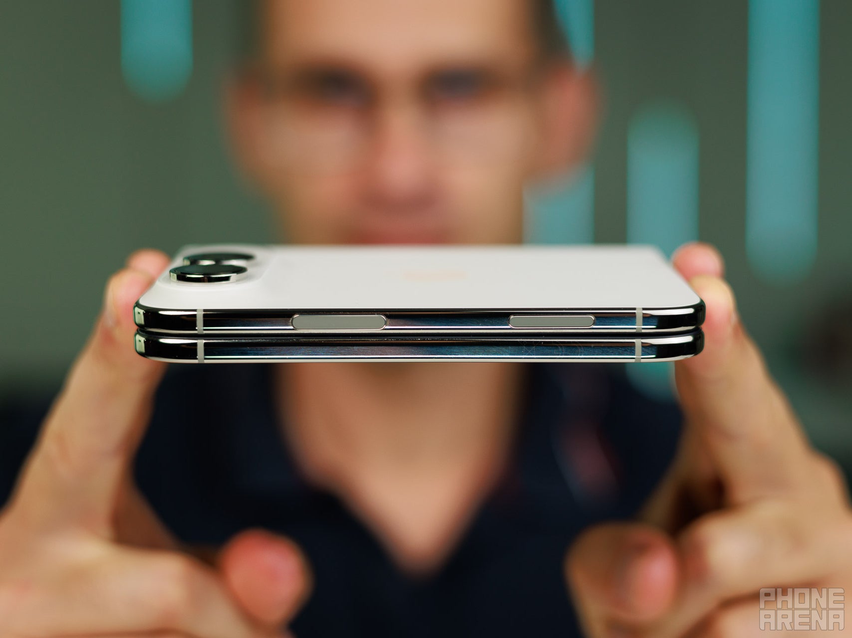 White iPhone Duo folded side view