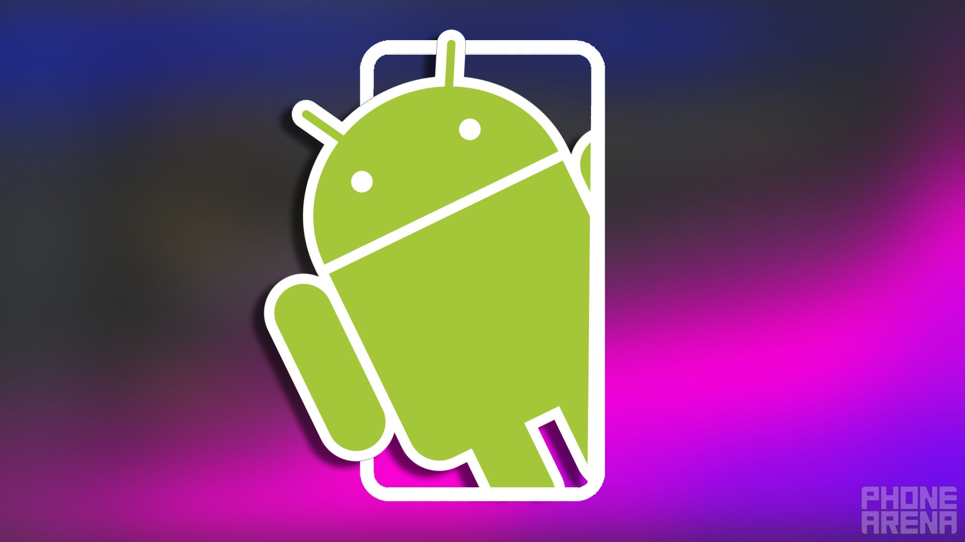 Android logo on an abstract background.