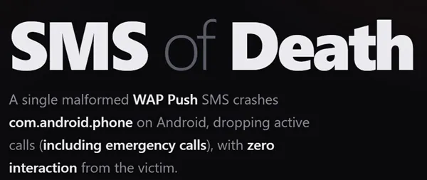 The SMS of Death could trap your phone in a bootloop, rendering it useless. | Image by GitHub - A simple text message can instantly ruin your phone &mdash; here&rsquo;s how to stop it