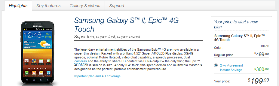 Sprint customers can go online now and pick up the Samsung Galaxy S II, Epic 4G Touch - Sprint customers can now order the Samsung Galaxy S II, Epic 4G Touch online