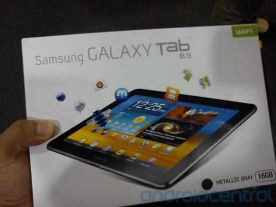 The box for the Samsung GALAXY Tab 8.9 tablet - Best Buy shopper gets to take home the Samsung GALAXY Tab 8.9 before the masses