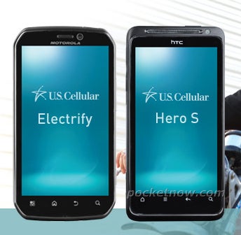 The Motorola ELECTRIFY (left) and the HTC Hero S (right) - HTC Hero S leaks, sports US Cellular branding
