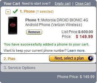Amazon drops the price of the Motorola DROID BIONIC to $150 with a $50 gift card included