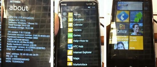 A Mango'd HTC Arrive was spotted in a Sprint store in Vegas - HTC Arrive spotted in Vegas Sprint store with Mango aboard