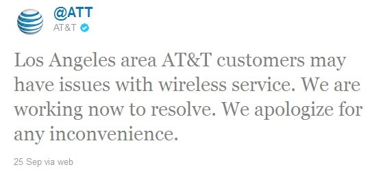 AT&T's Los Angeles weekend service disruption due to issues with more than a 1000 cell towers