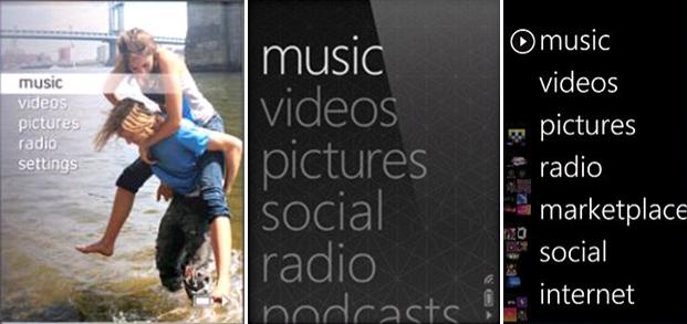 The evolution of the Metro UI in Zune player. Image courtesy of Windowsphonemetro.com - Microsoft kills the Zune, to focus on Windows Phone