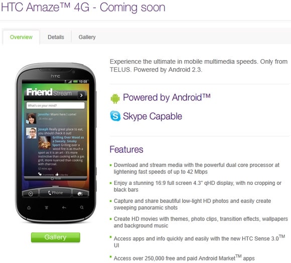the HTC Amaze 4G is &quot;Coming Soon&quot; to Telus - HTC Amaze 4G coming soon to Telus, bringing 42Mbps speed