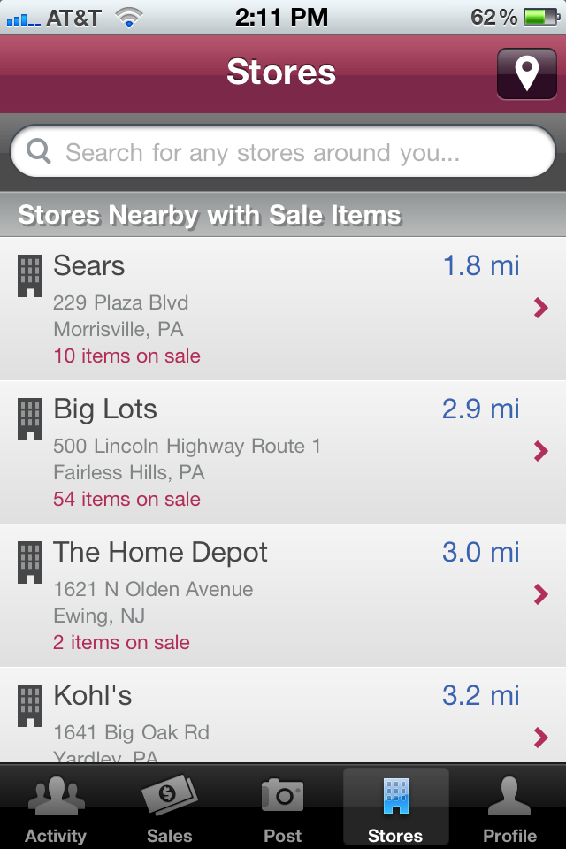 Find nearby sales with Zoomingo for your Android or iOS device