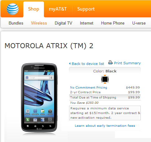 AT&amp;T is launching today the Motorola ATRIX 2 - Now available: Motorola ATRIX 2 and Motorola XOOM Family Edition